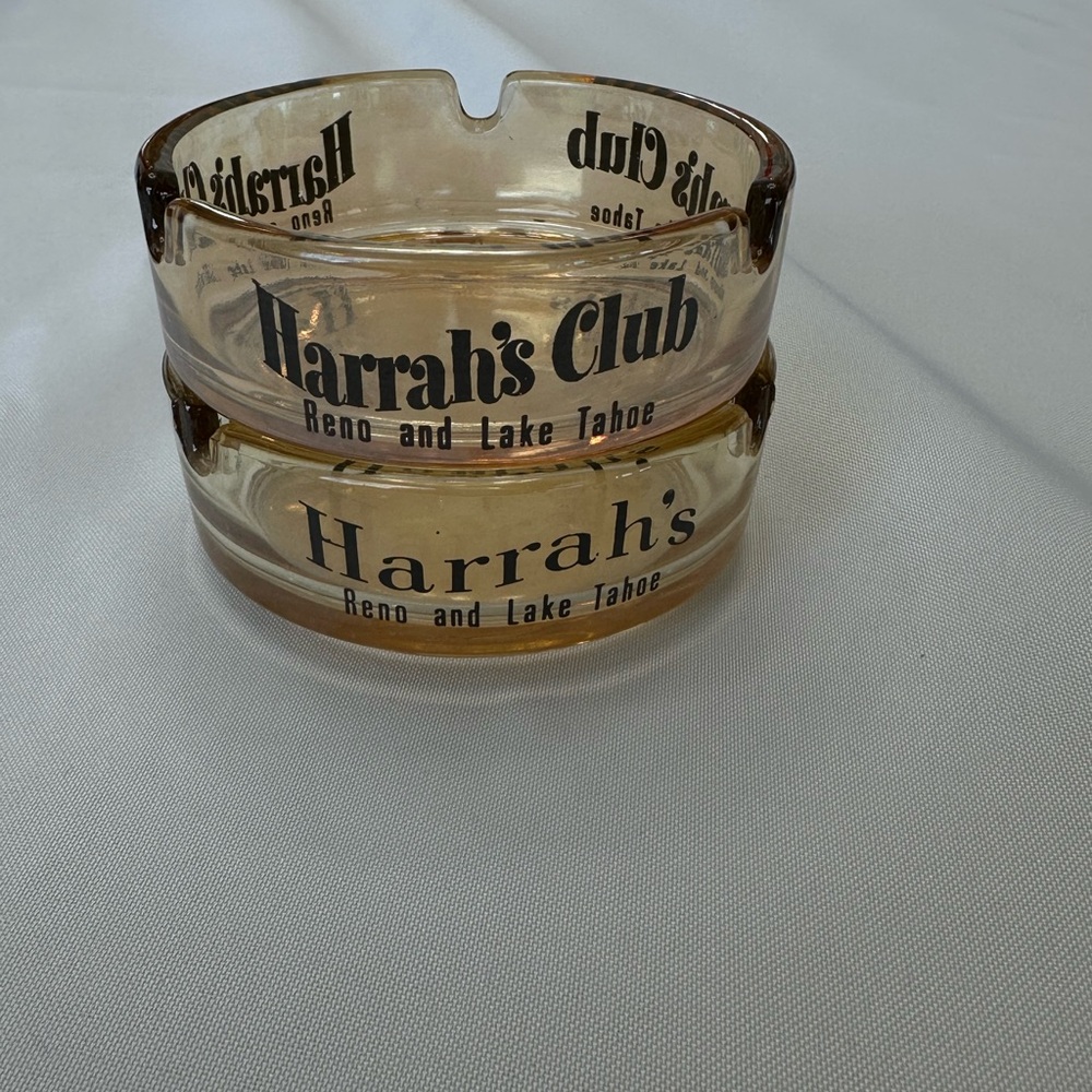 Vintage Harrah’s 1960’s Carnival Glass Ashtray - Picture 2 of 4